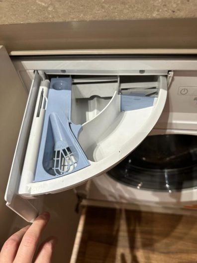 Clean washing machine drawer after end of tenancy cleaning in Southwark, SE1