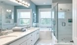 A spotless and well-organized bathroom showcasing the results of a perfect end of tenancy cleaning in London.