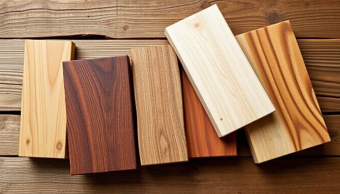 Various types of wood surfaces that benefit from coconut oil polishing, enhancing appearance and durability for furniture, cabinets, floors, and utensils.
