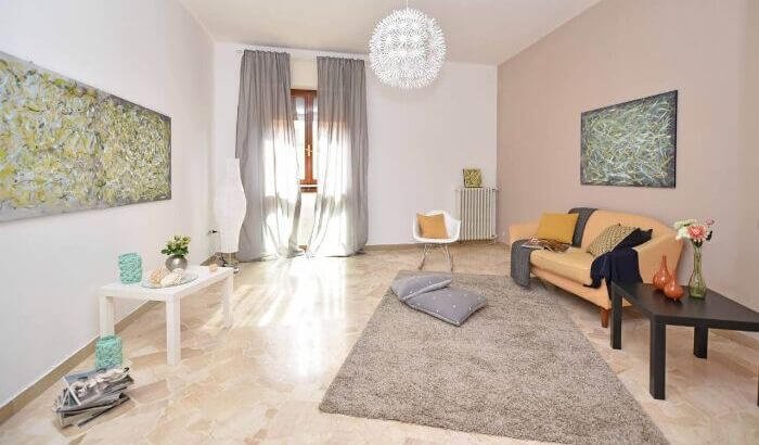 A bright living room with a clean carpet, sofa, and decorative elements, highlighting the importance of regular carpet cleaning to maintain hygiene and extend carpet lifespan.