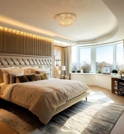 Luxurious bedroom in South Kensington, SW7, sparkling clean after professional end of tenancy cleaning by Samyx Cleaning.