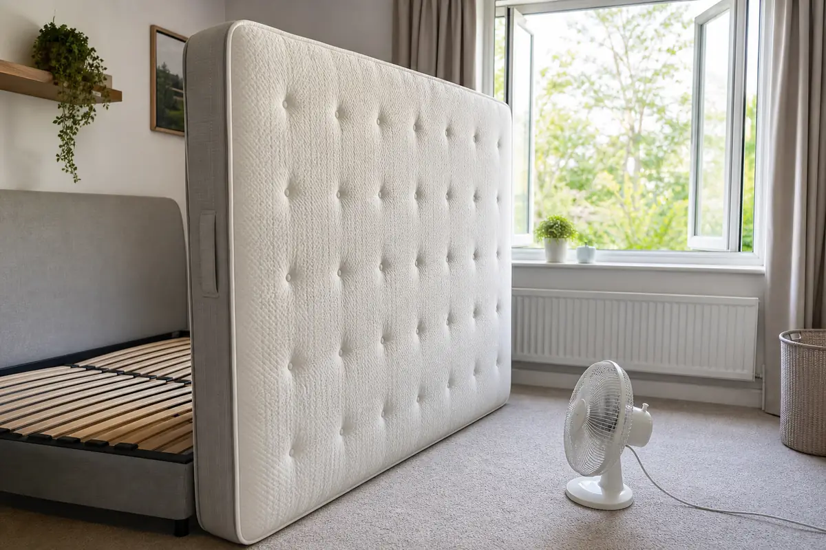 Best Way to Clean a Mattress: Stains, Urine and Safe Drying 8 Air-drying an uncovered mattress with a fan and open window
