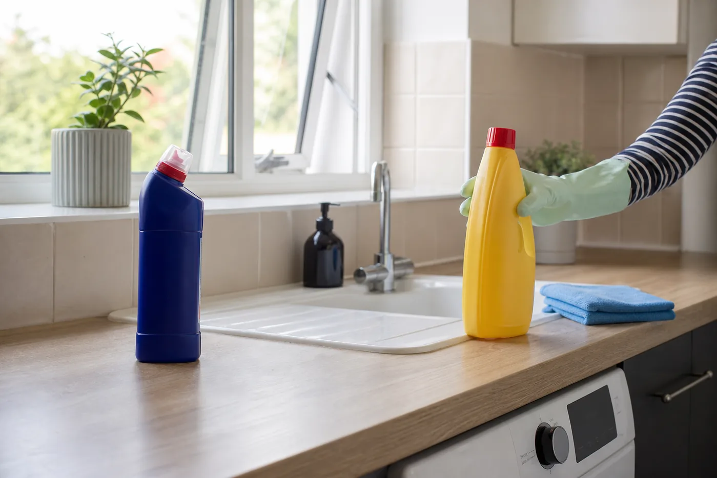 Safety of Cleaning Products: A Practical UK Guide 5 Keeping two household cleaning products separate beside an open window