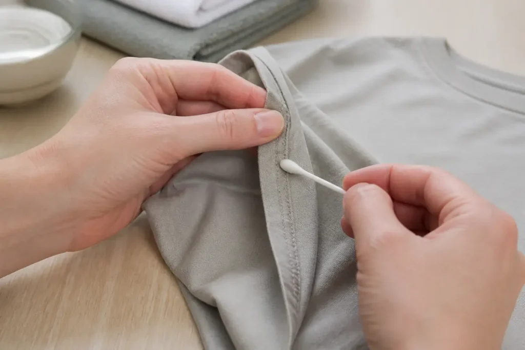 How to Remove Stains from Clothes and Fabrics 5 Stain treatment patch-tested on a hidden garment seam